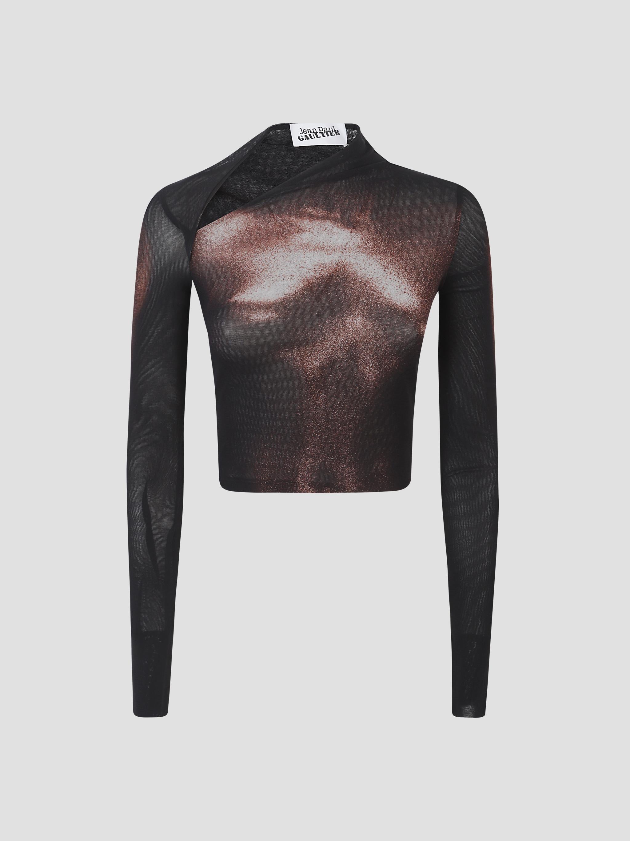 Asymetric collar crop top