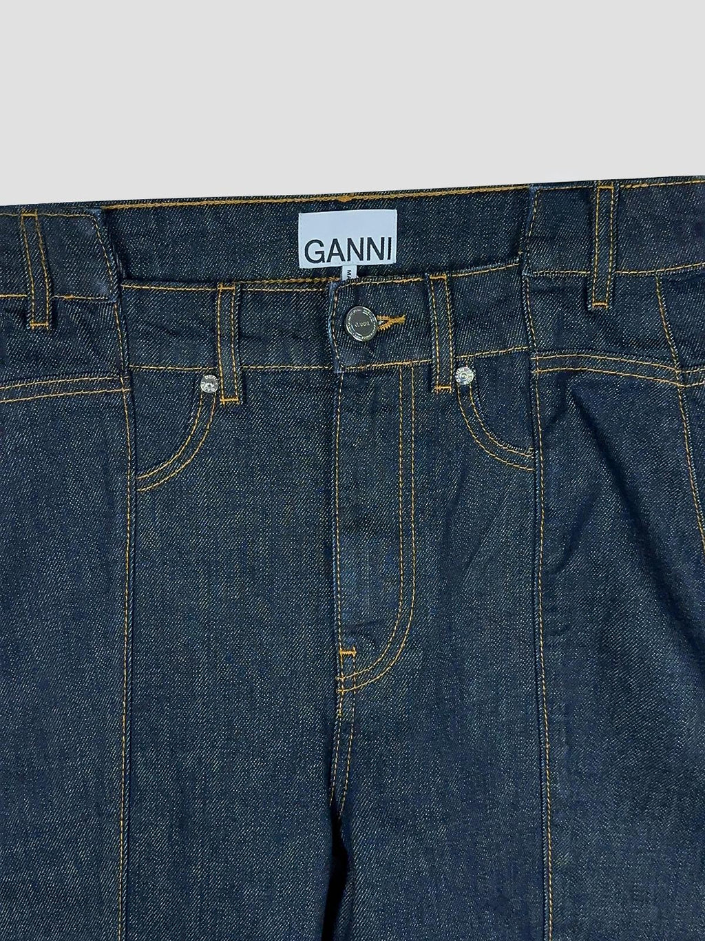 Slub denim fold jeans