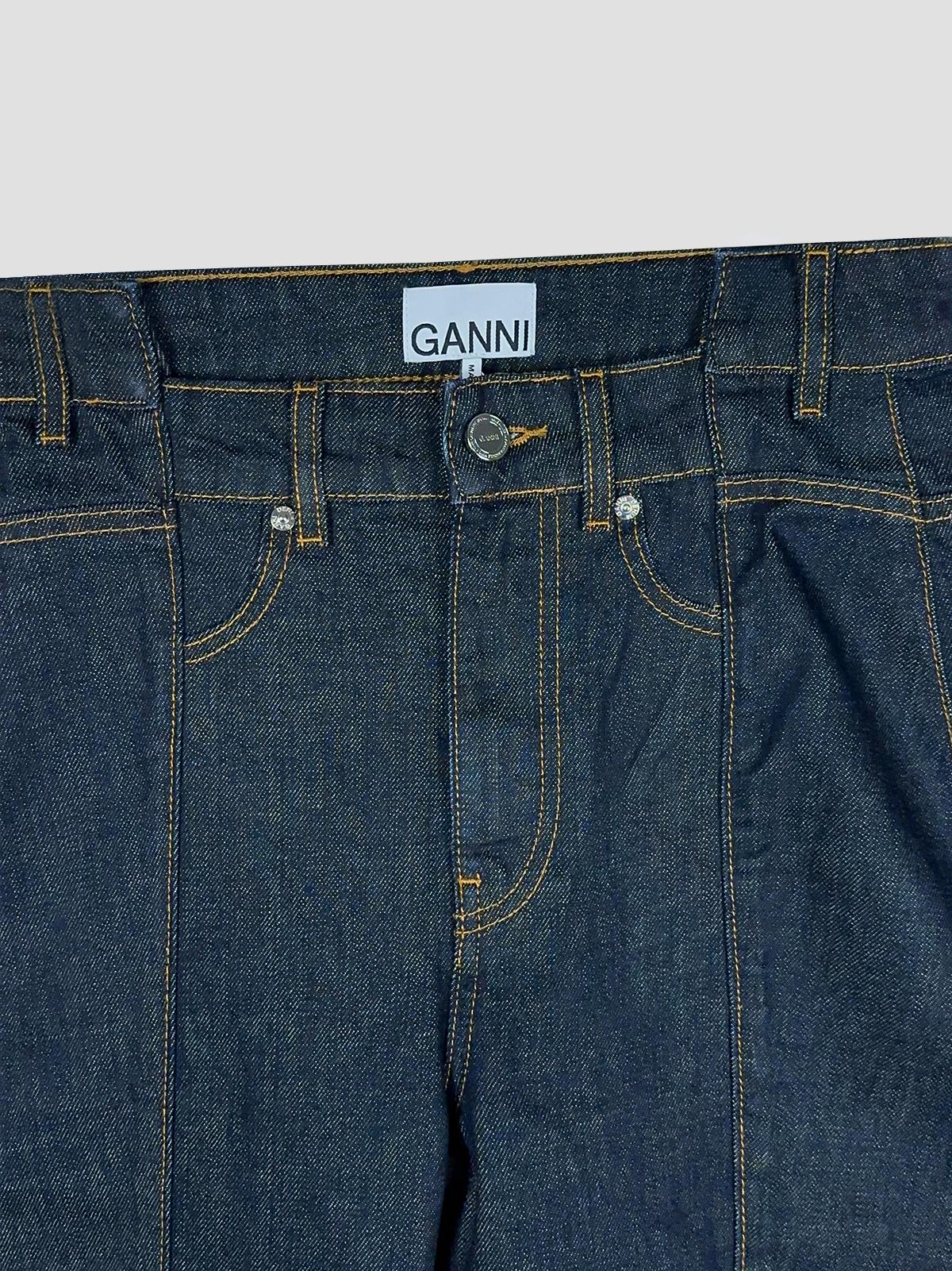 Slub denim fold jeans
