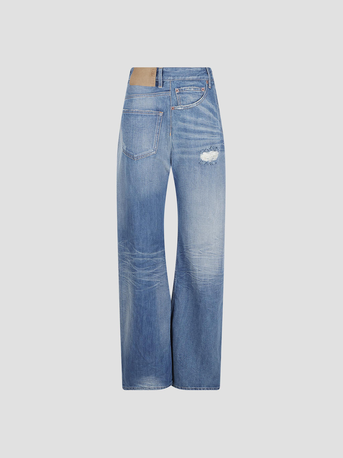 Distressed wide-leg jeans