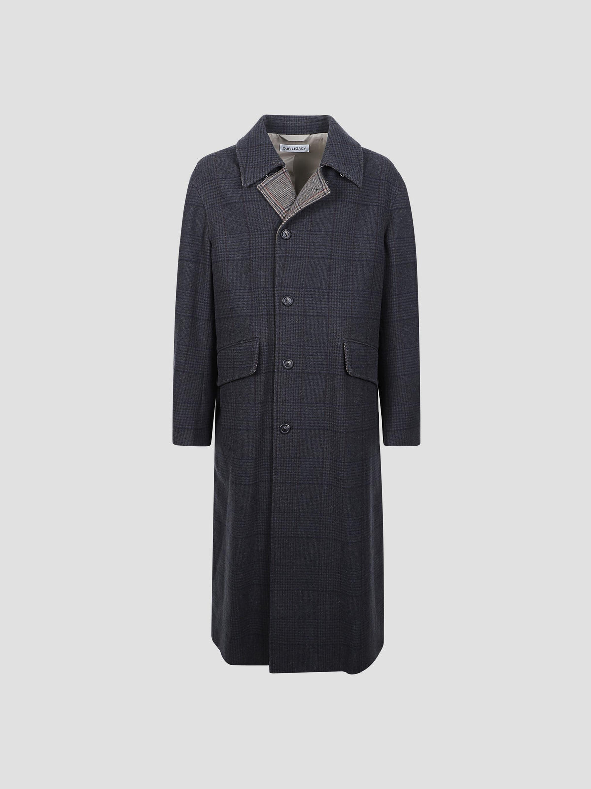 Collapse carcoat check wool coat