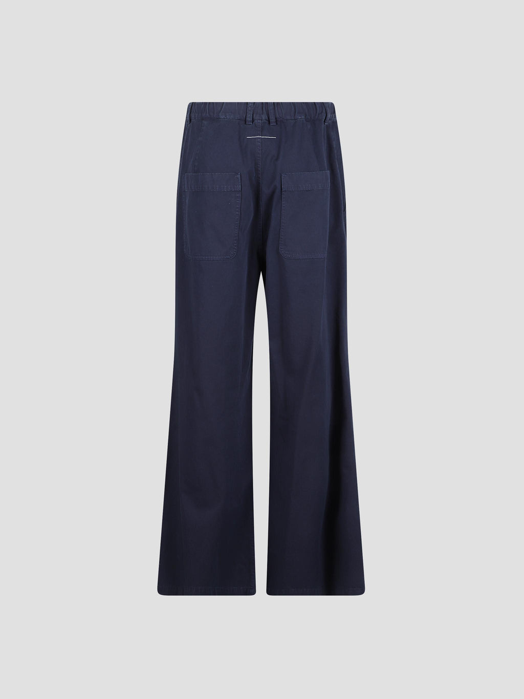 Drawstring pleated cotton trousers