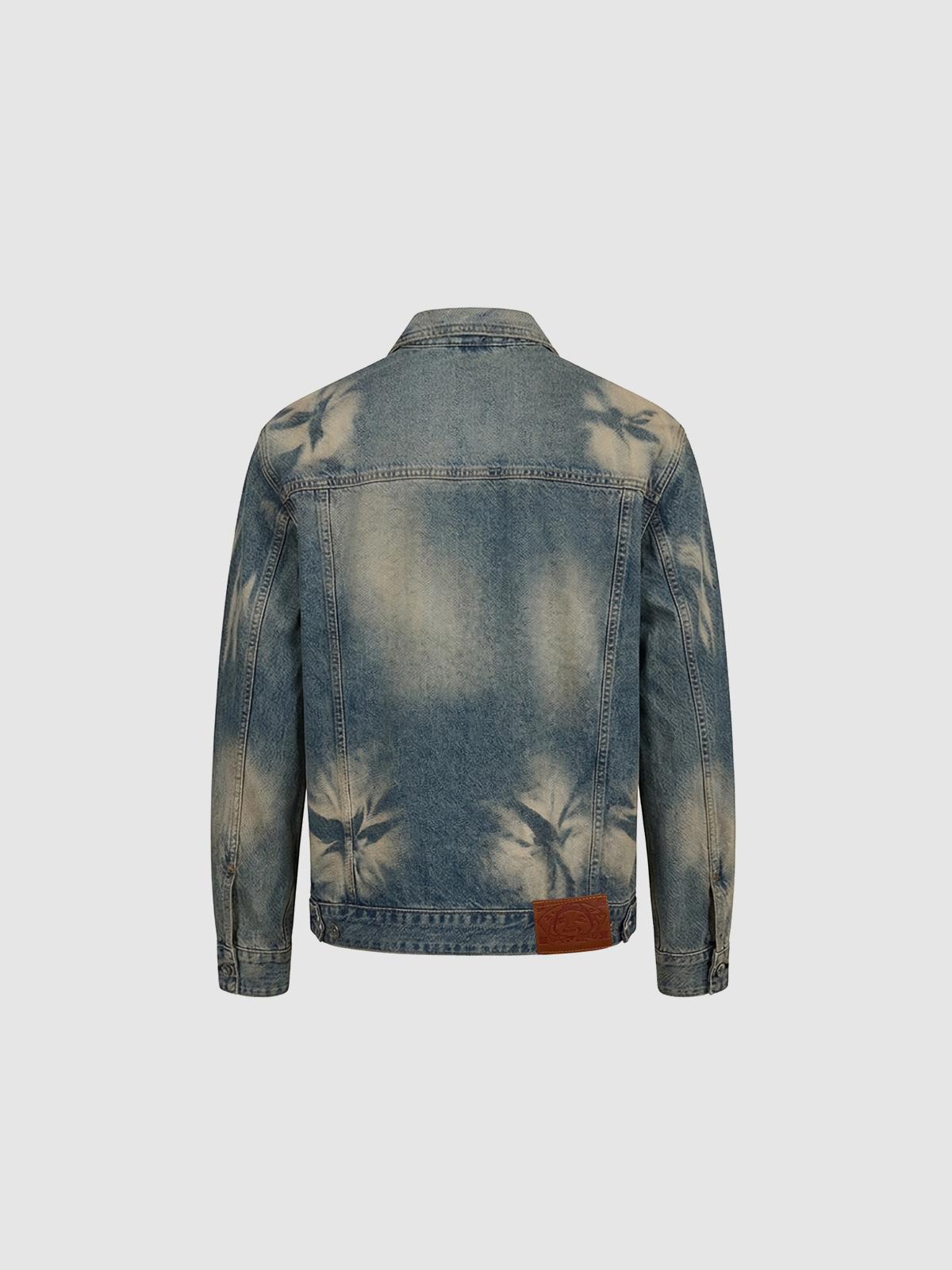 Ht abstract washing denim jacket