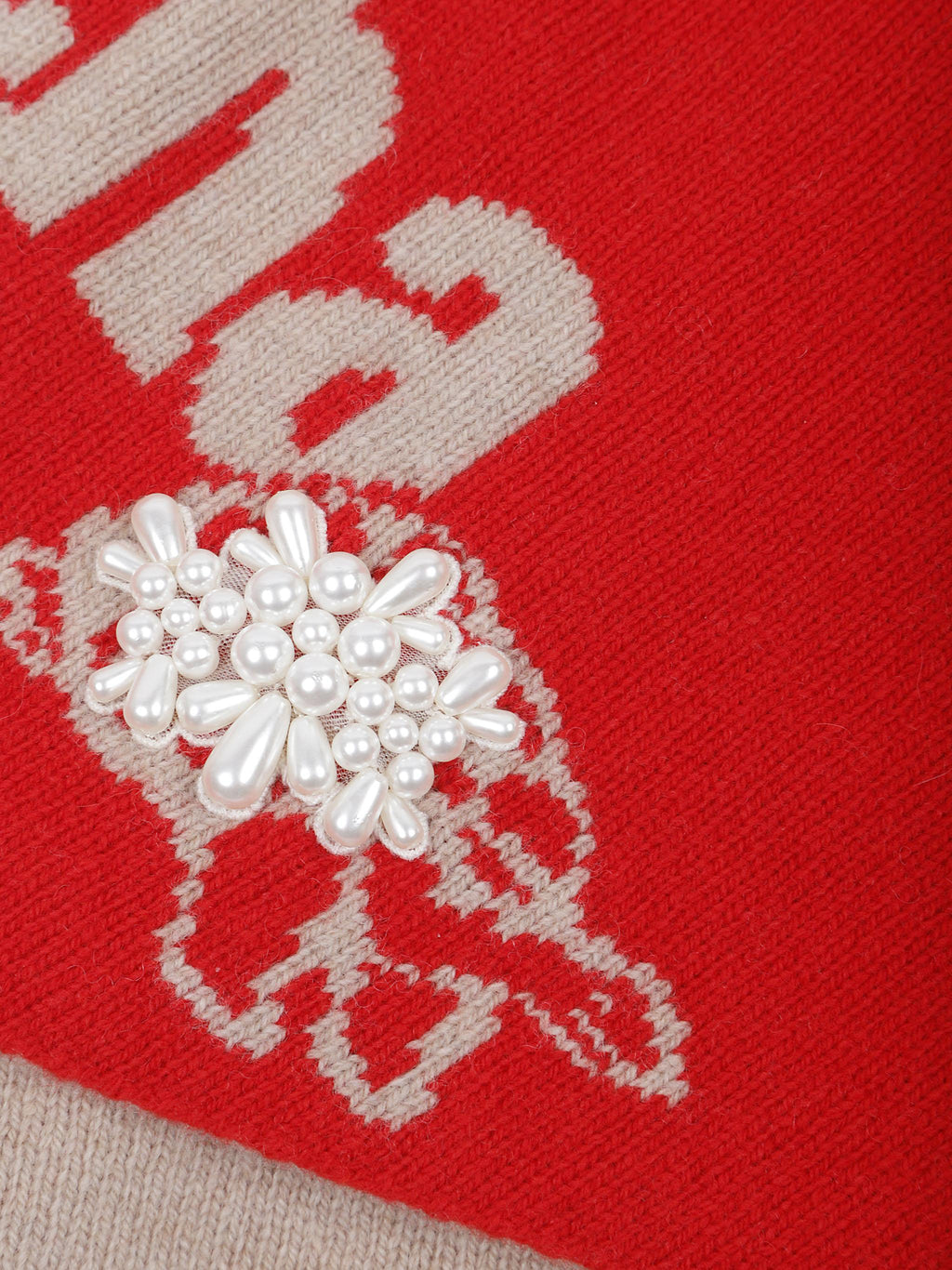 Graphic logo knit neckerchief w/ emb