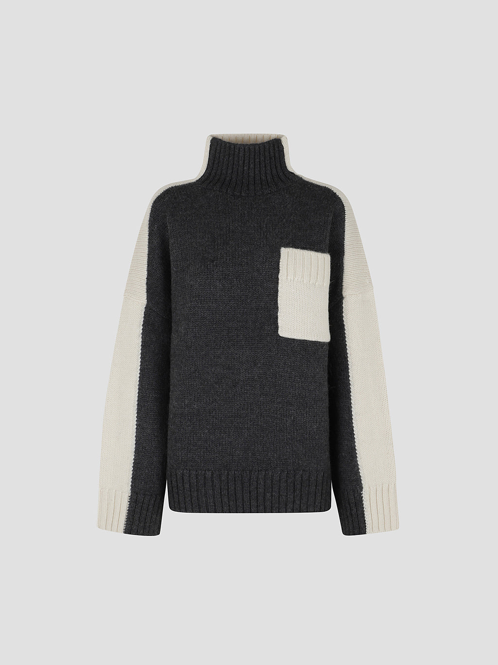 Two tone patch pocket jumper