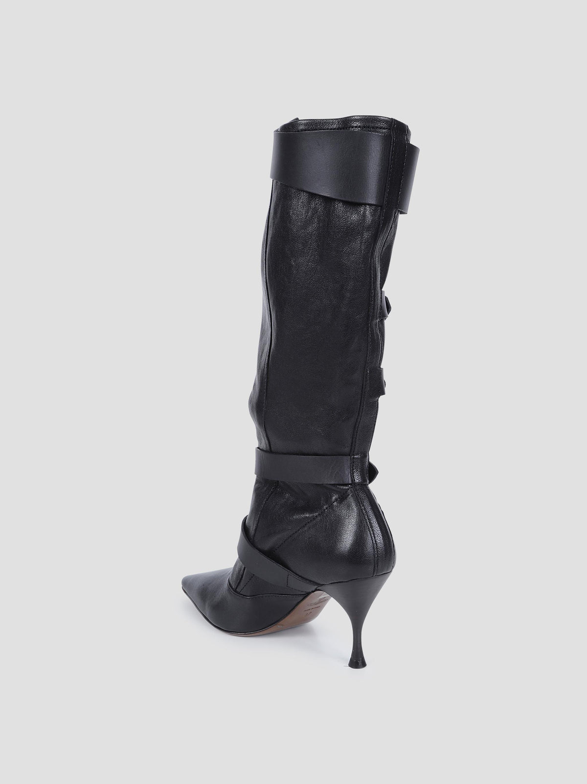 Treasure buckled leather boots