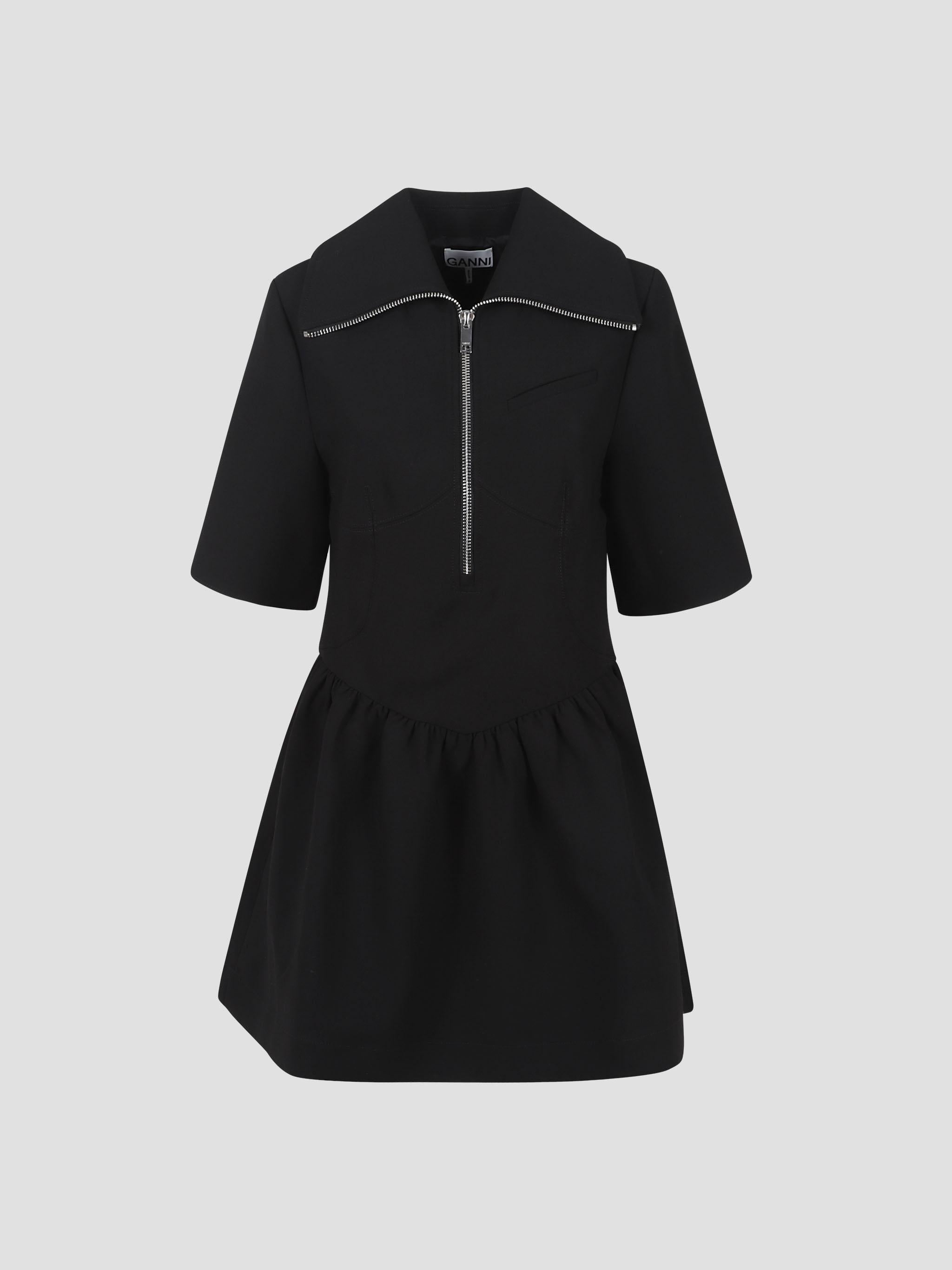 Bonded crepe mini dress