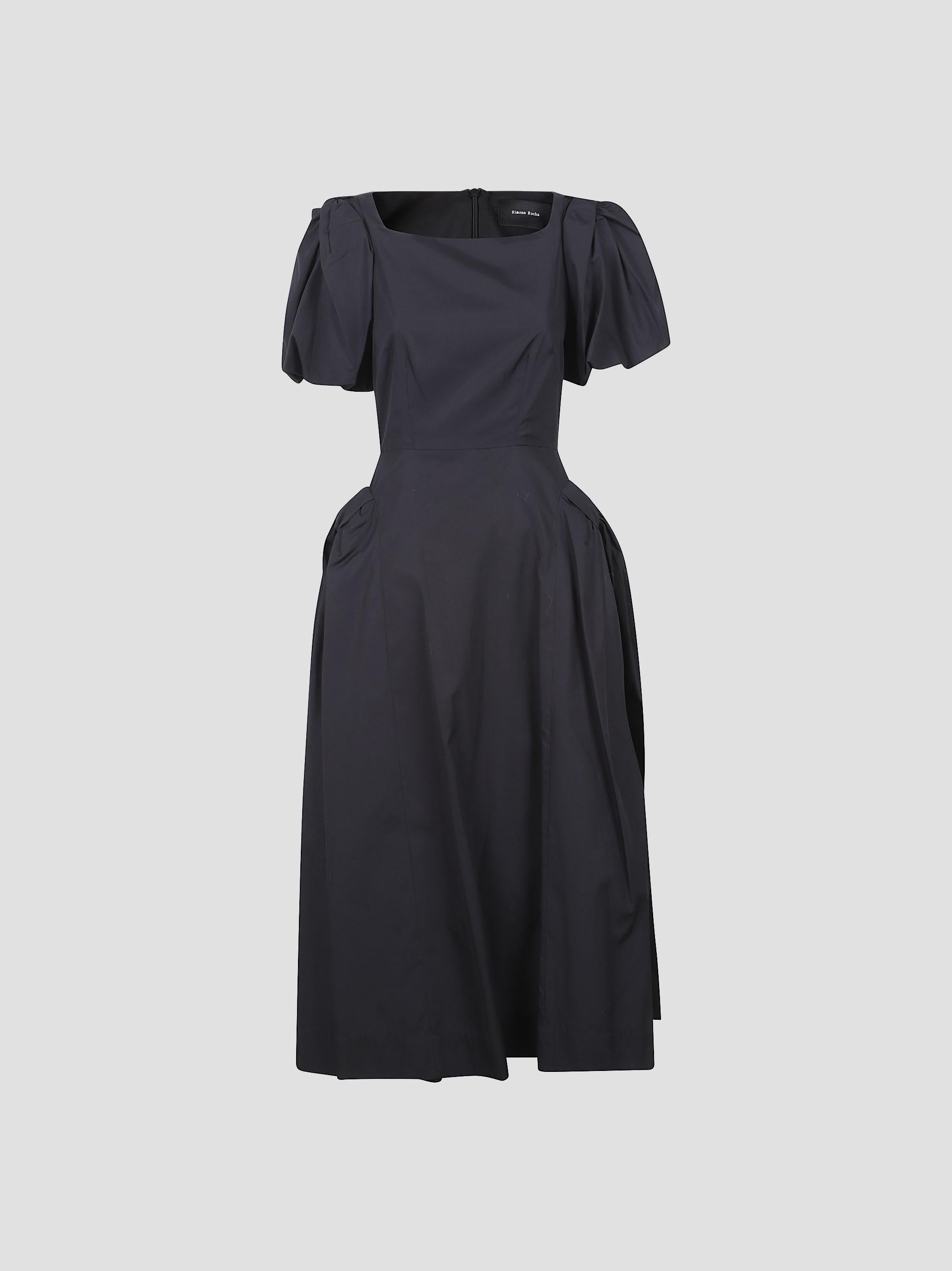 Puff bow sleeve hip tutu detail dress