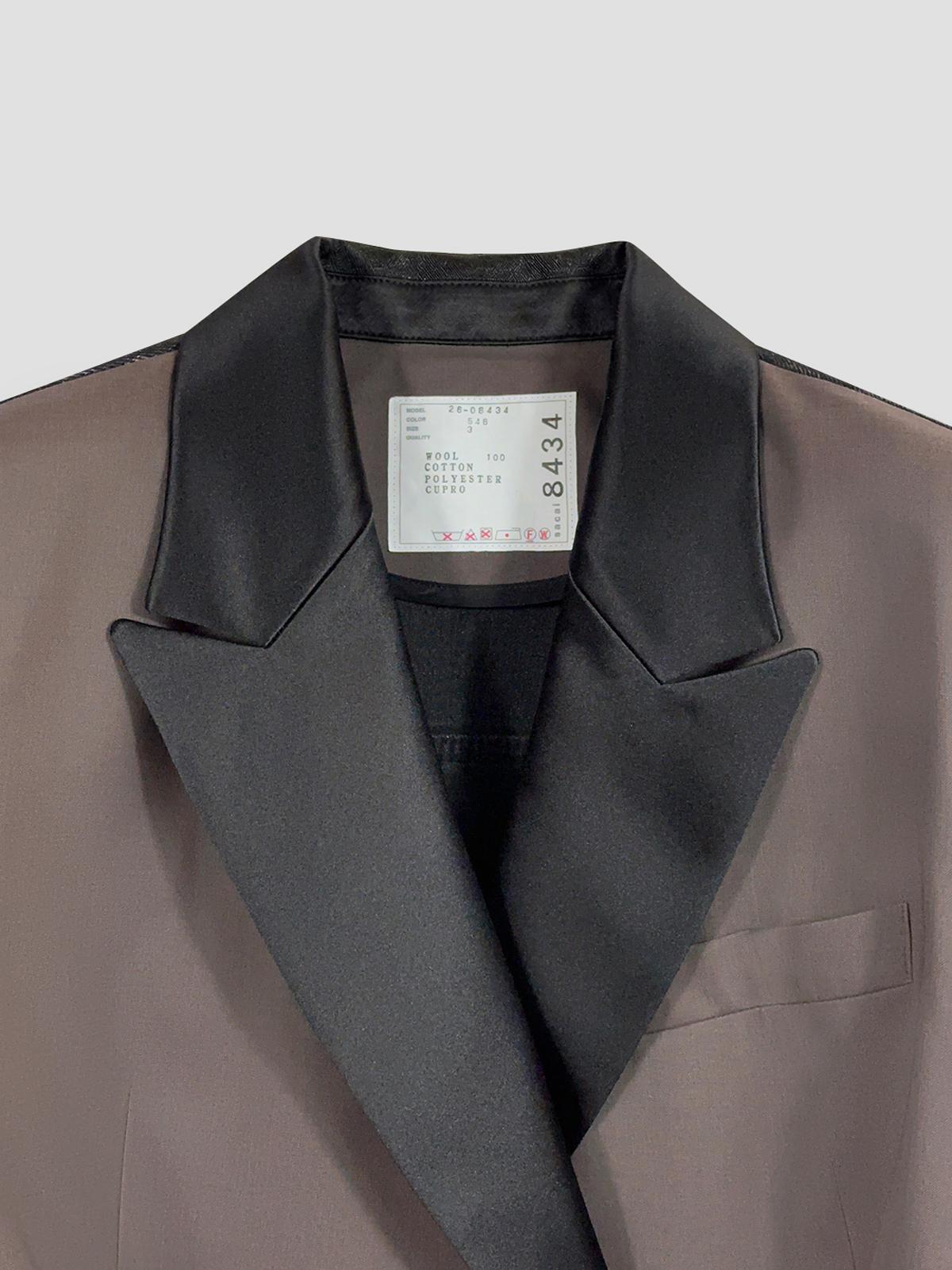 Wool suiting x denim jacket