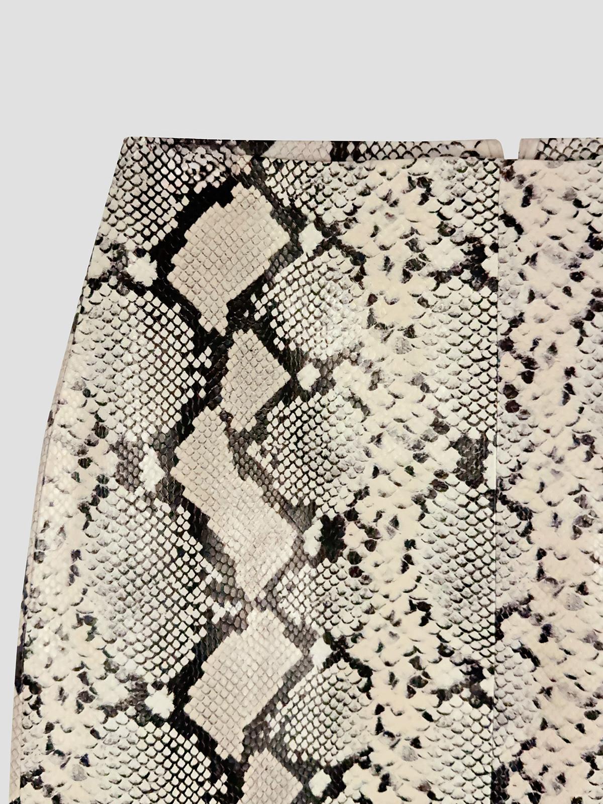 High-waist snakeskin skirt