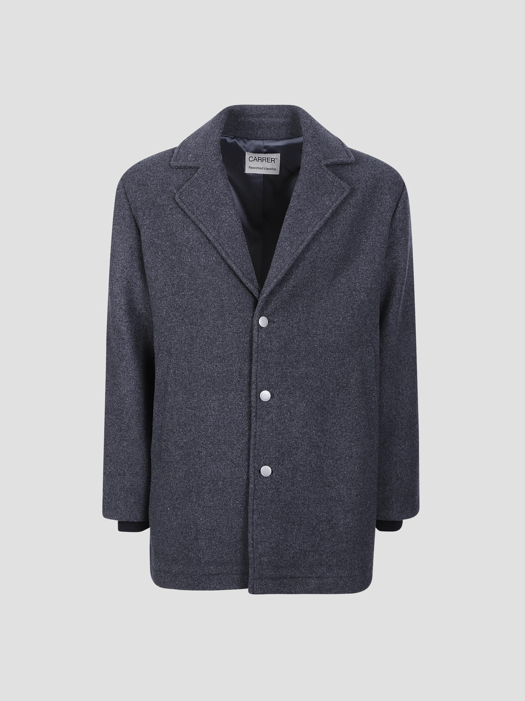 Quay snap-front wool-blend coat