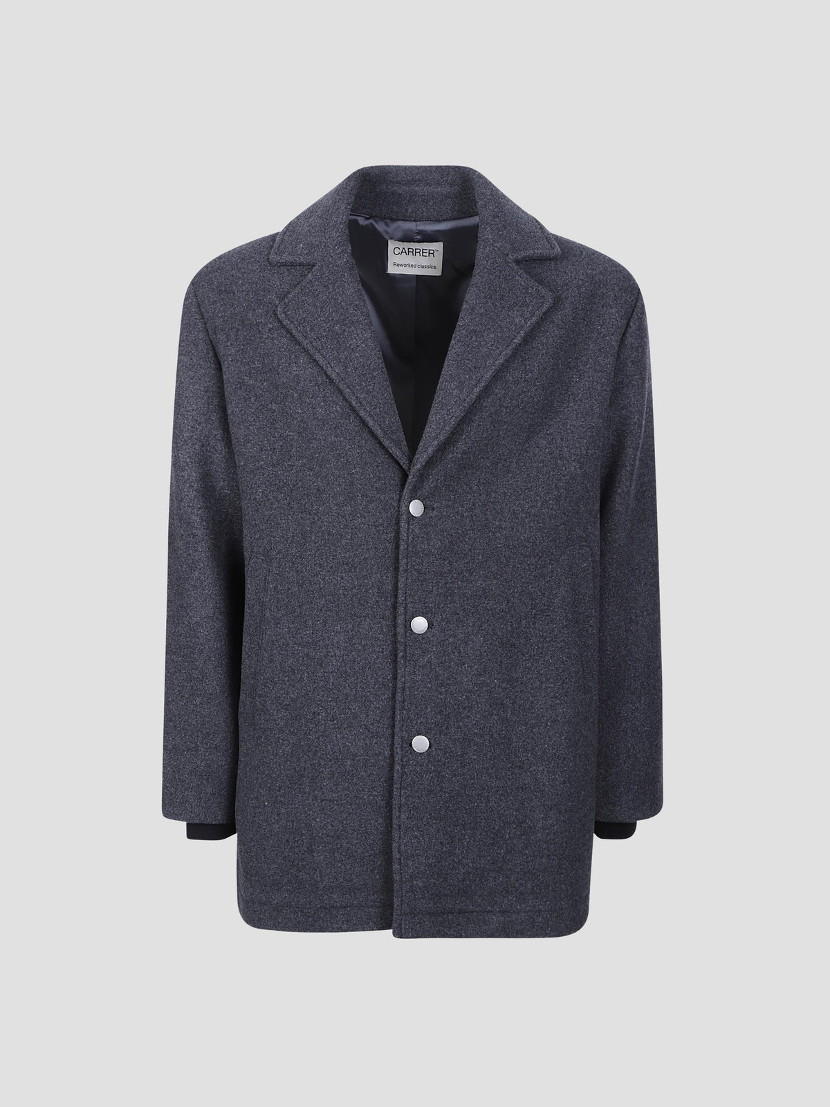 Quay snap-front wool-blend coat
