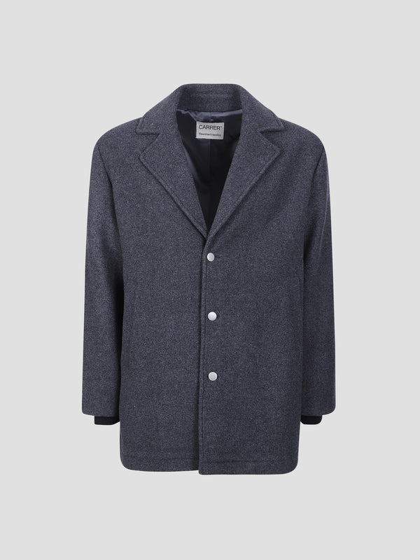 Quay snap-front wool-blend coat