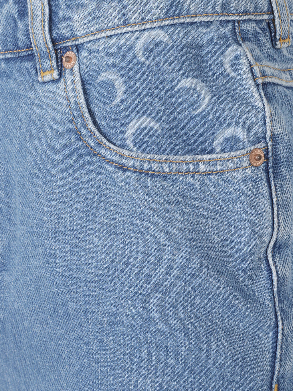 Moon laser blue wash denim skirt