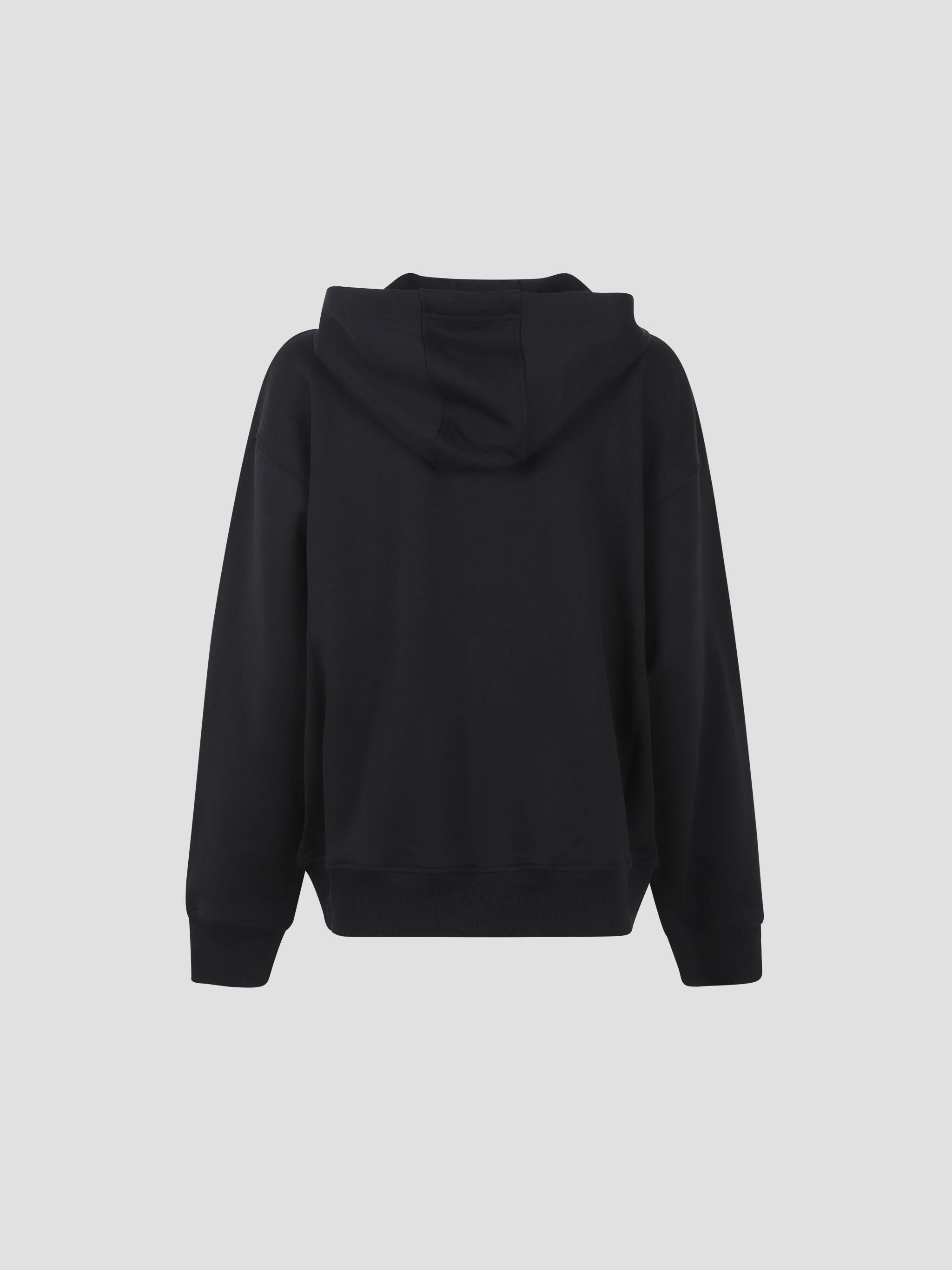 Moon logo zipped hoodie
