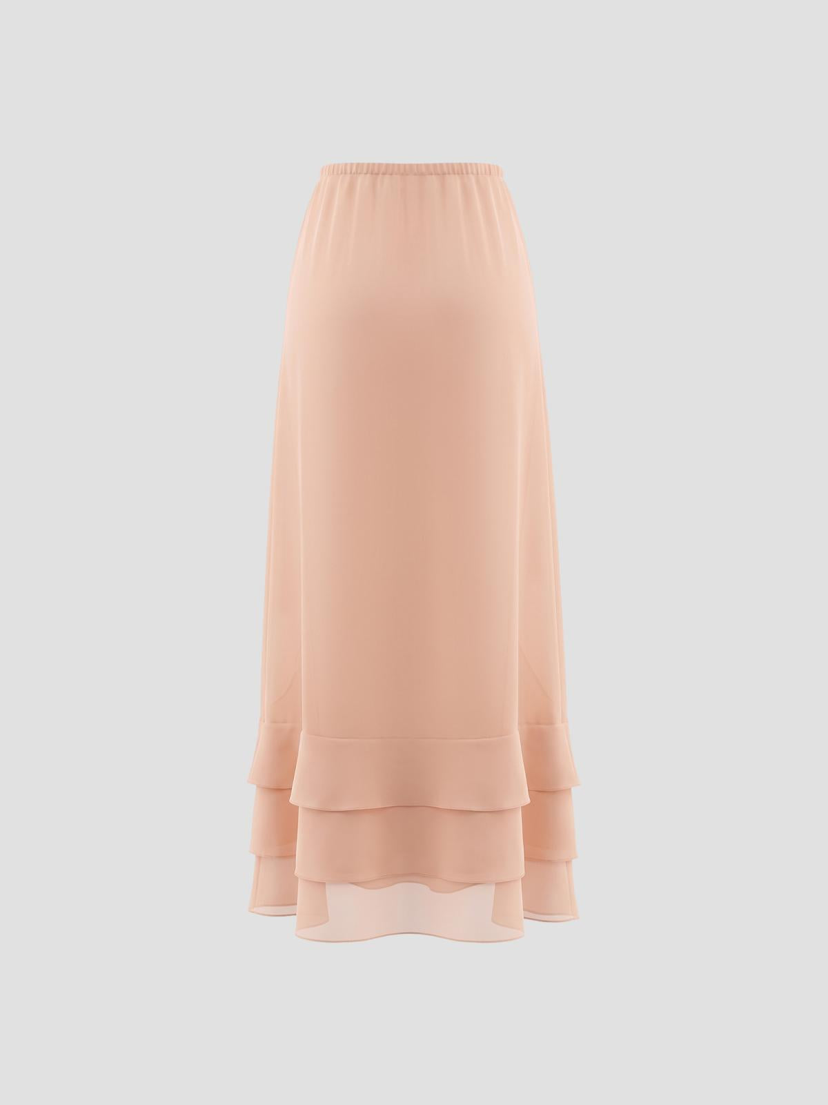 Tiered scalloped hem skirt