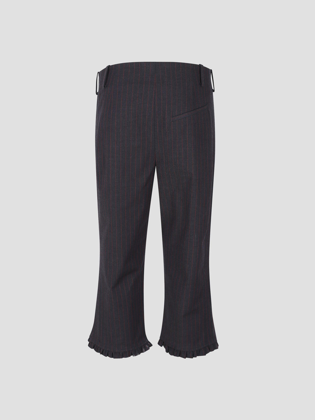 Stretch stripe tailoring capri pants