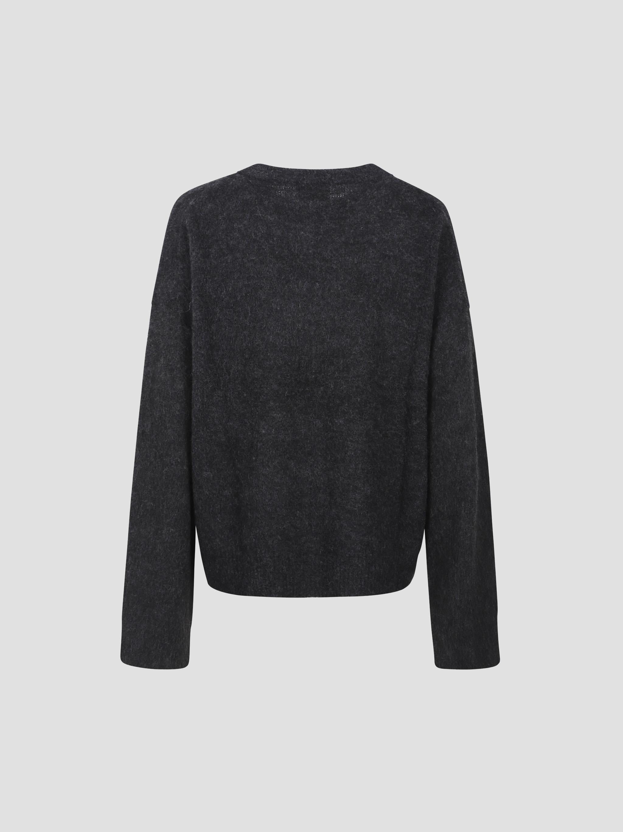 Fine brushed alpaca banana oversized o-neck