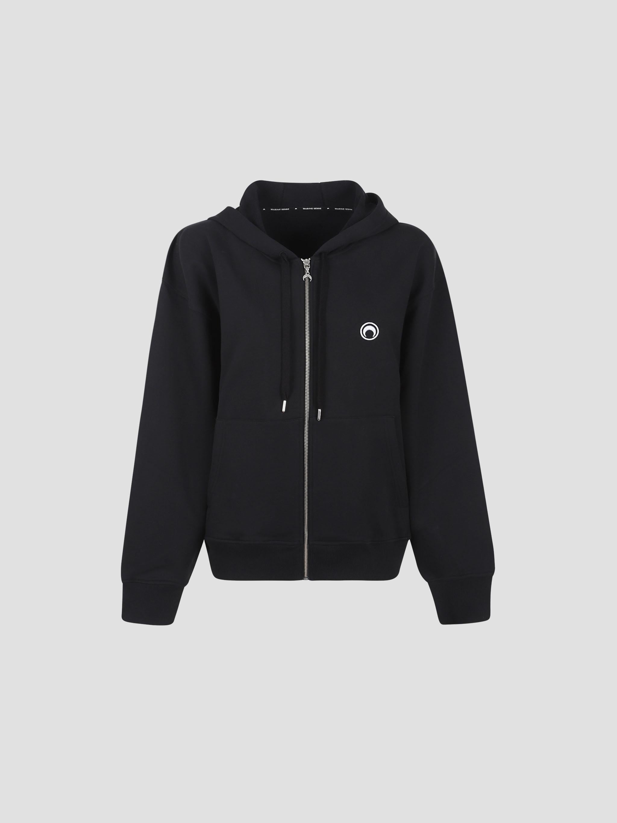 Moon logo zipped hoodie