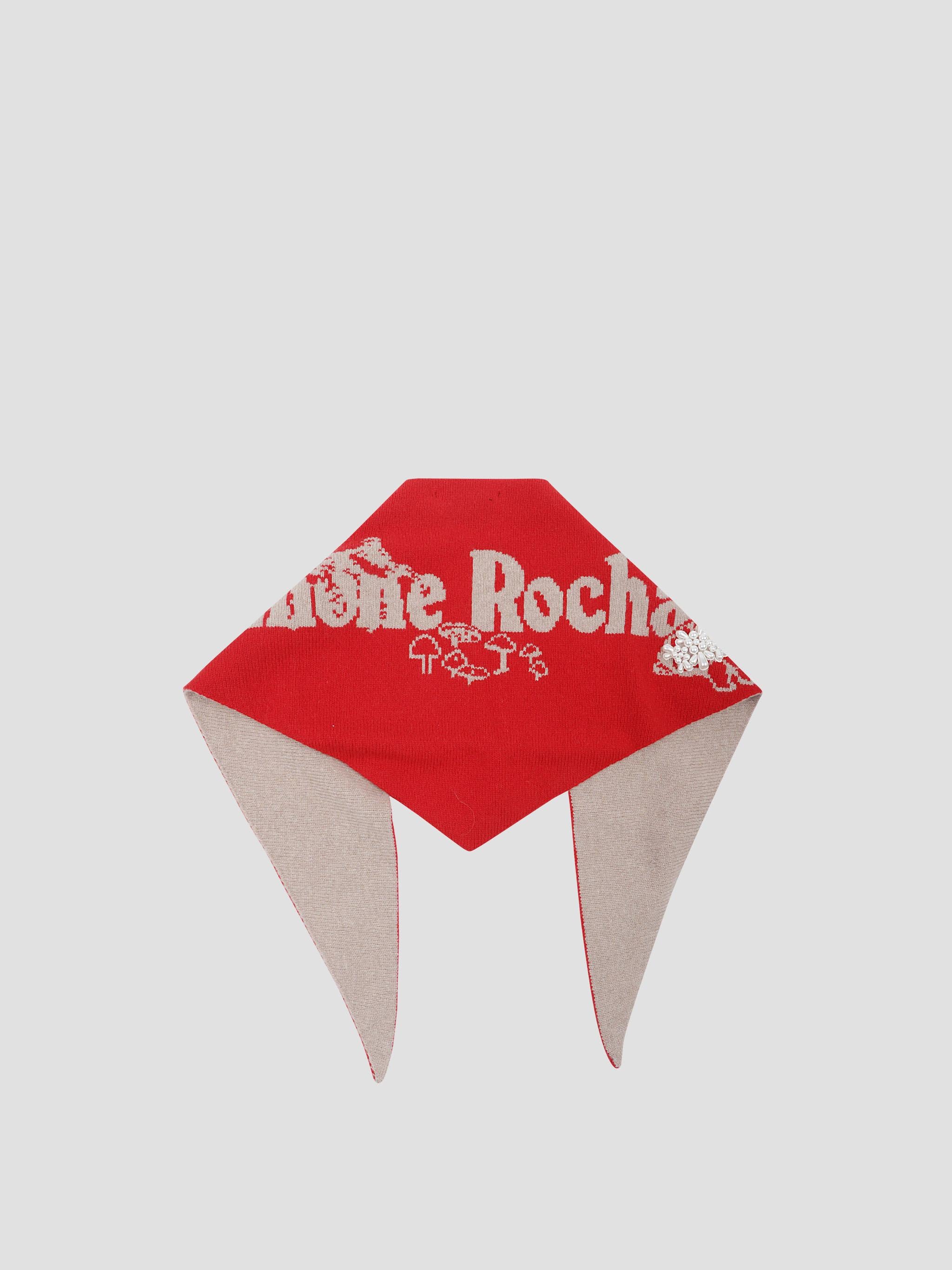 Graphic logo knit neckerchief w/ emb