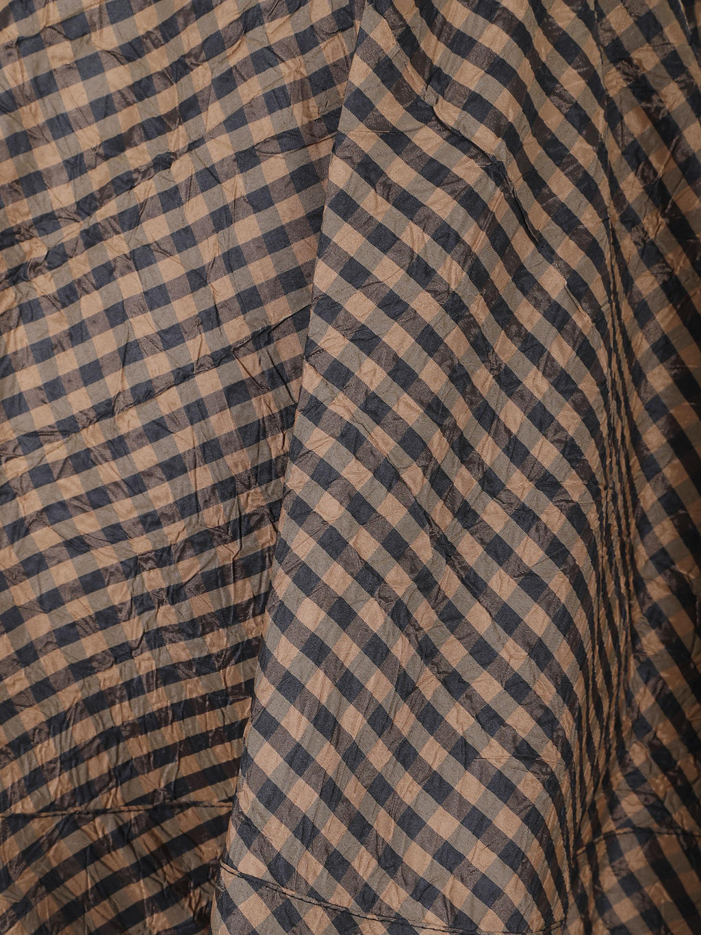 Crinkled taffeta check mini circle skirt