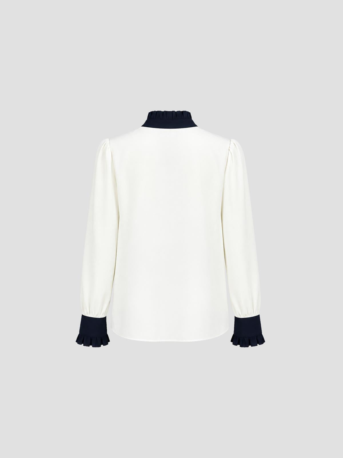 Shirt with gripped mandarin