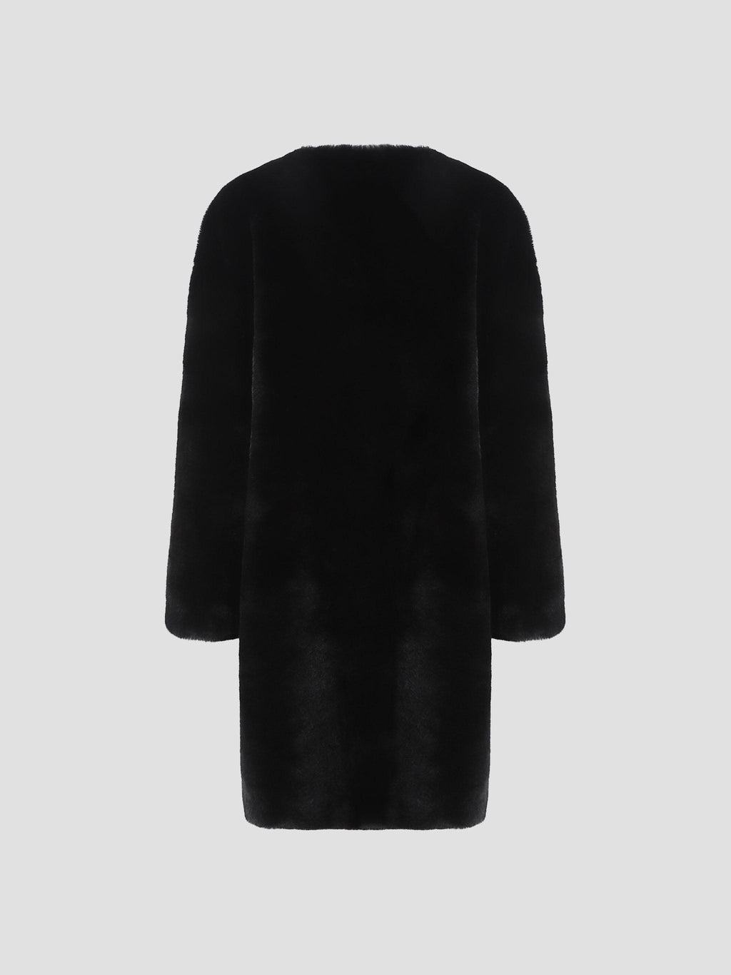 Matera collarless faux fur coat