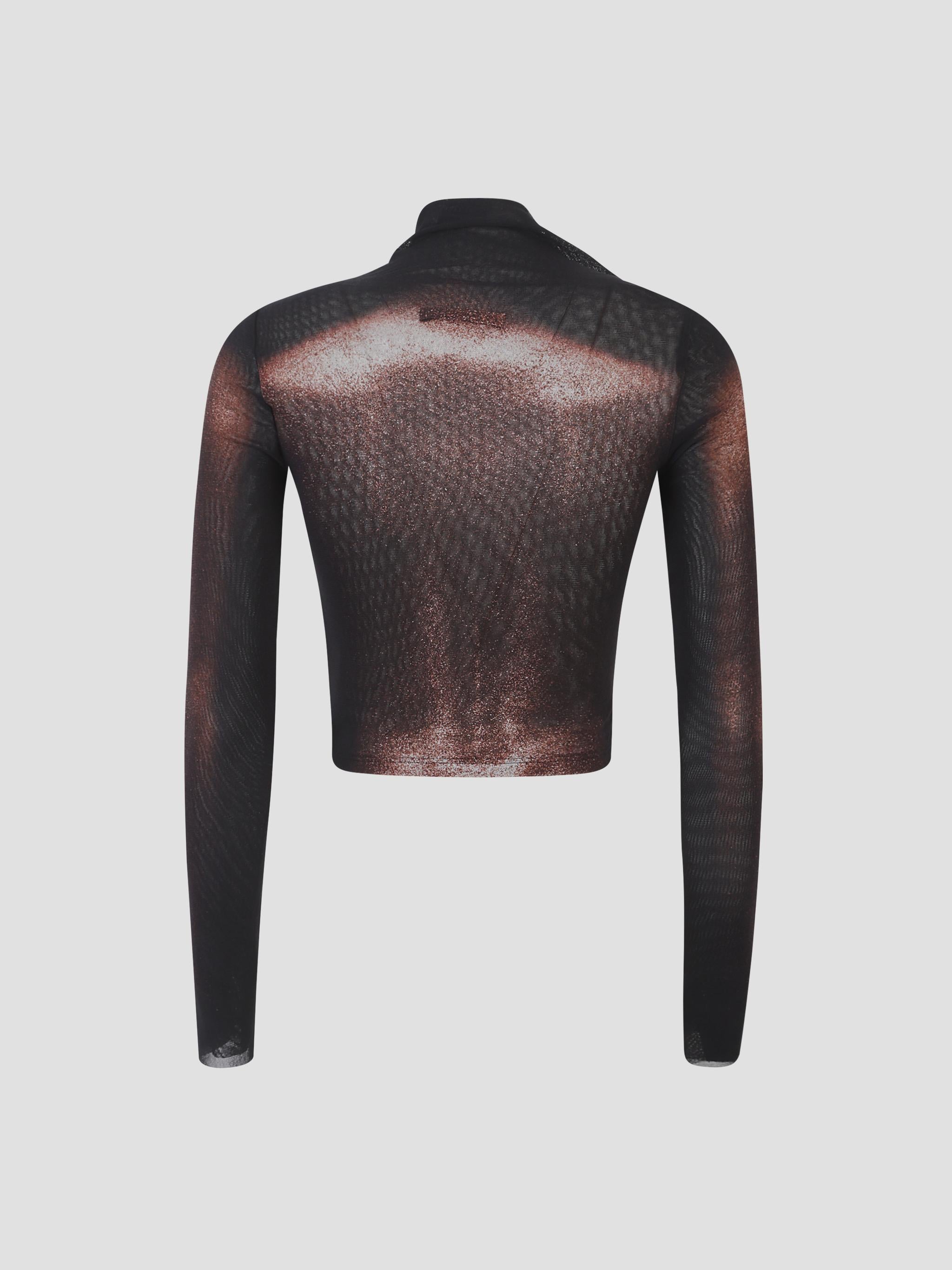 Asymetric collar crop top