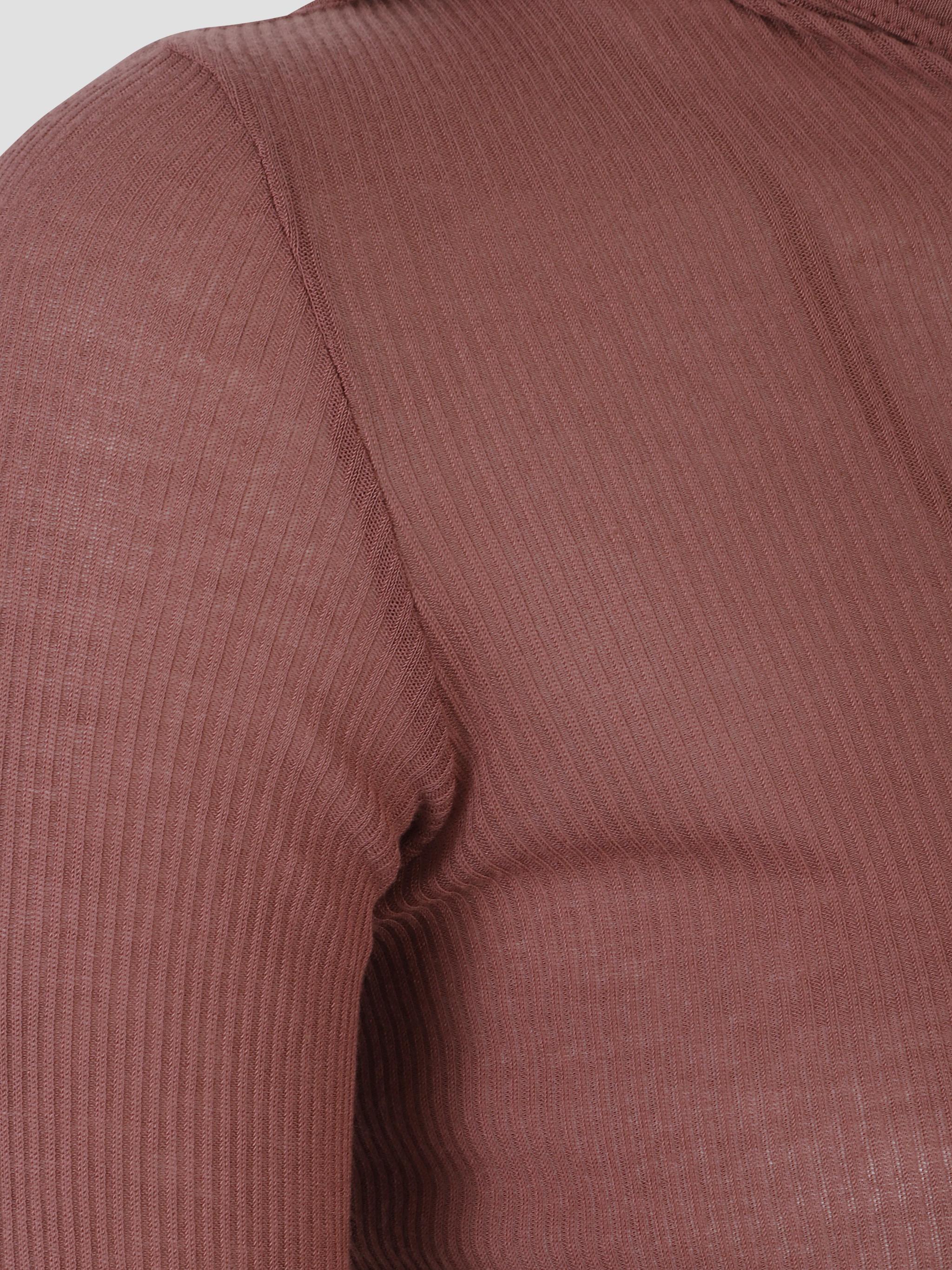 Cropped hooded rib ls t