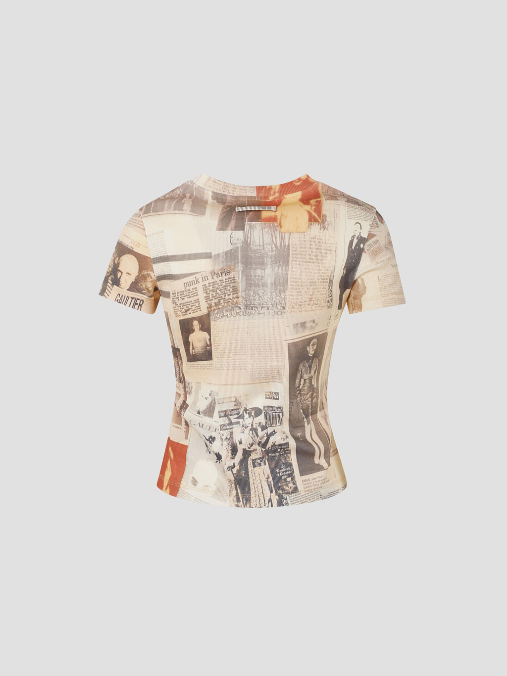 Cotton ribbed tee-shirt printed "journal"