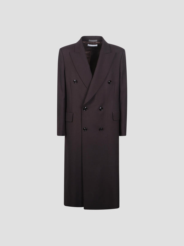 Extended whale wool coat