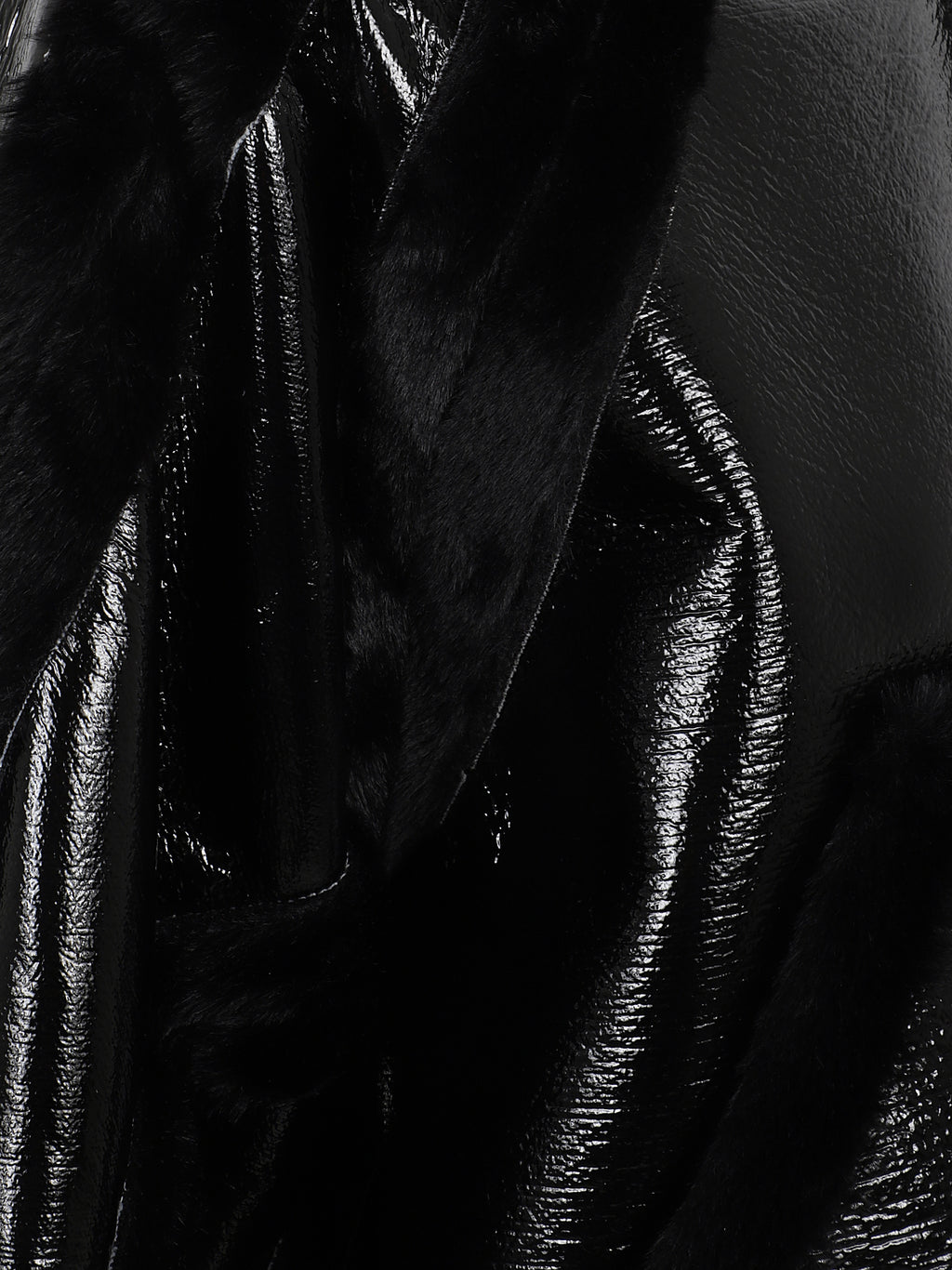 Knitted shearling fitted multiline jacket