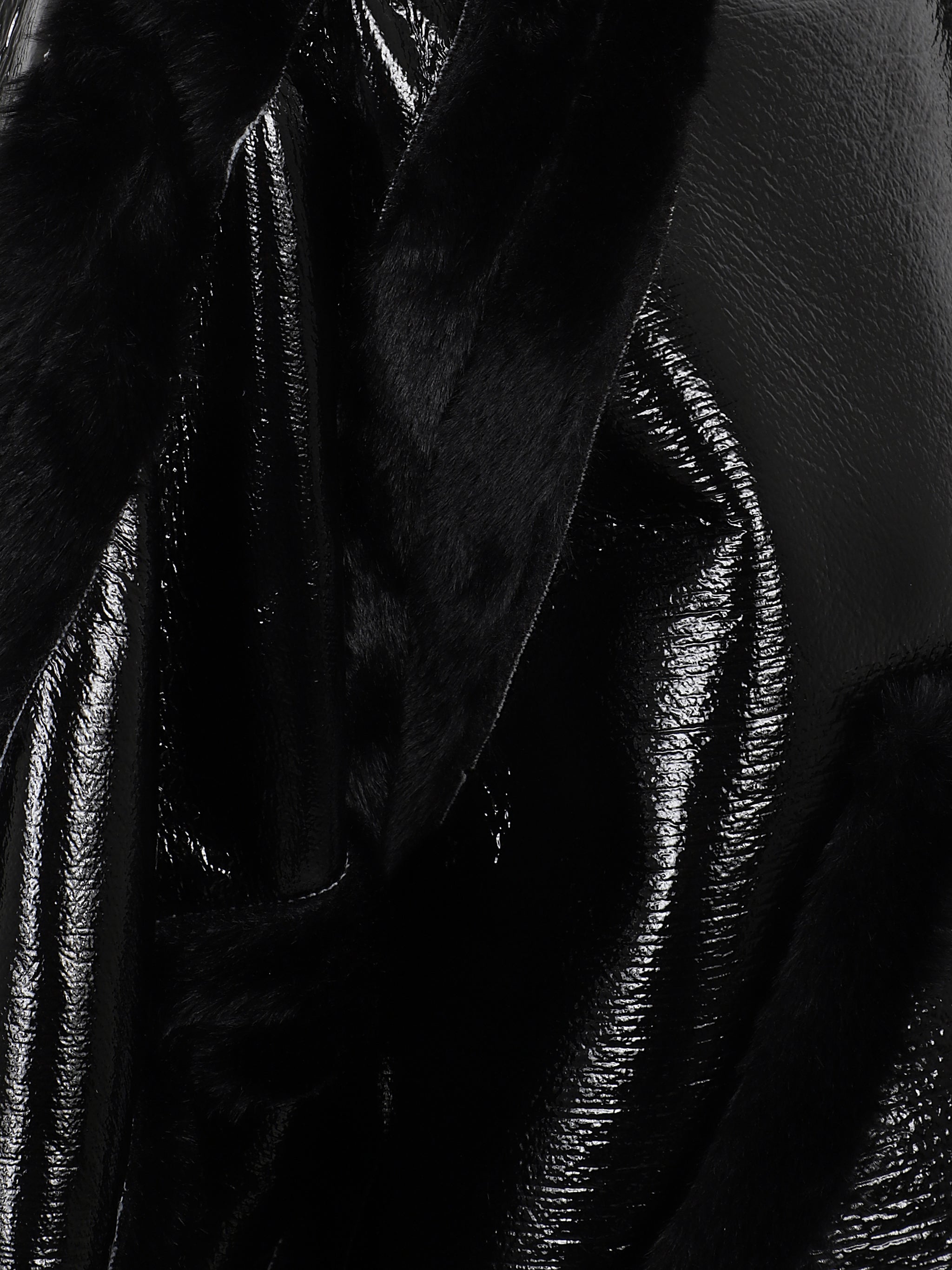 Knitted shearling fitted multiline jacket