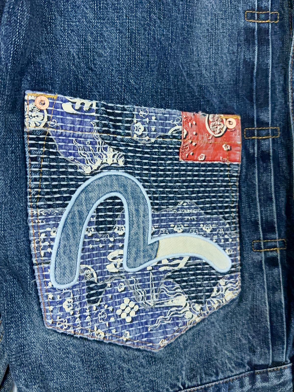 Ht, denim jacket w/ boro seagull patch pocket