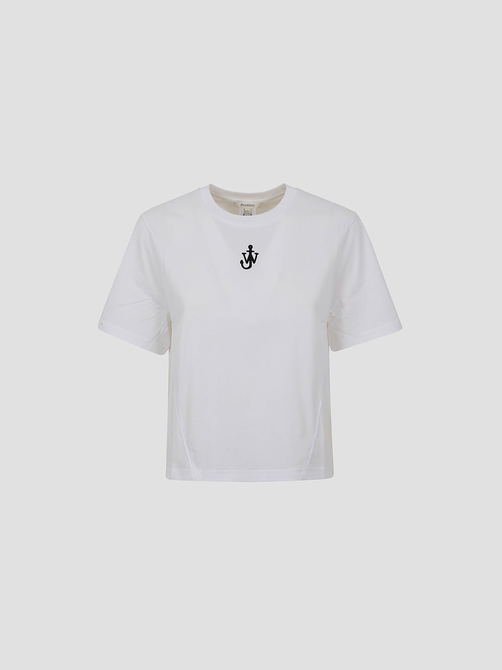 Anchor embroidery panelled cropped t-shirt