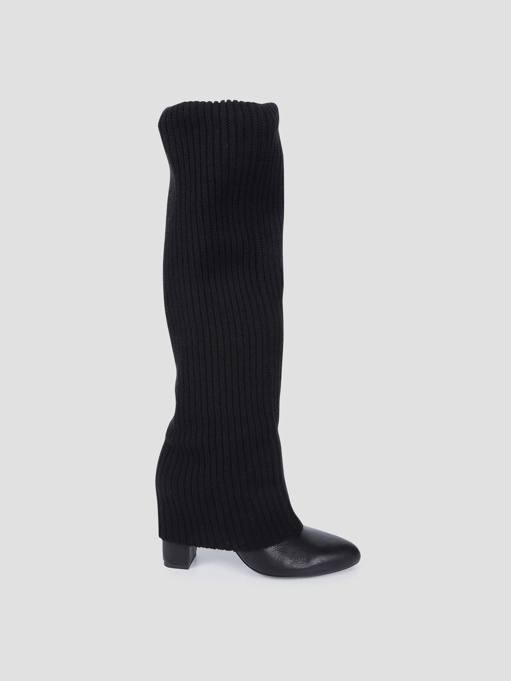 Leather boots with black socks