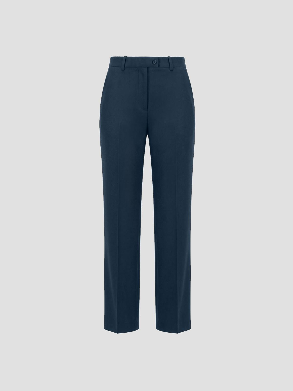Straight trousers with ironed pleat