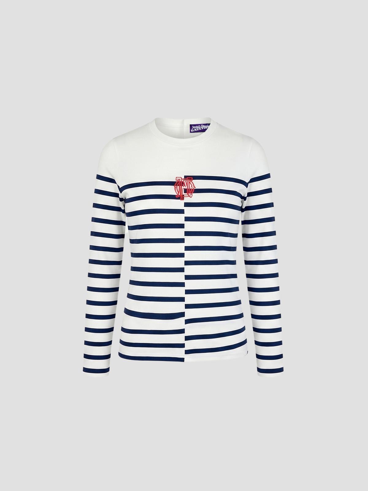 Longsleeves top knitted mariniere with logo detail