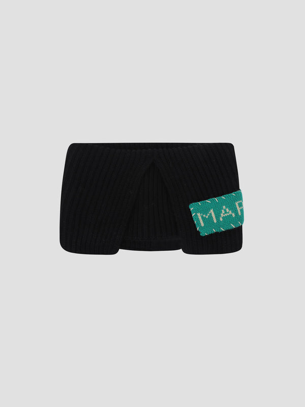 Wool knit scarf