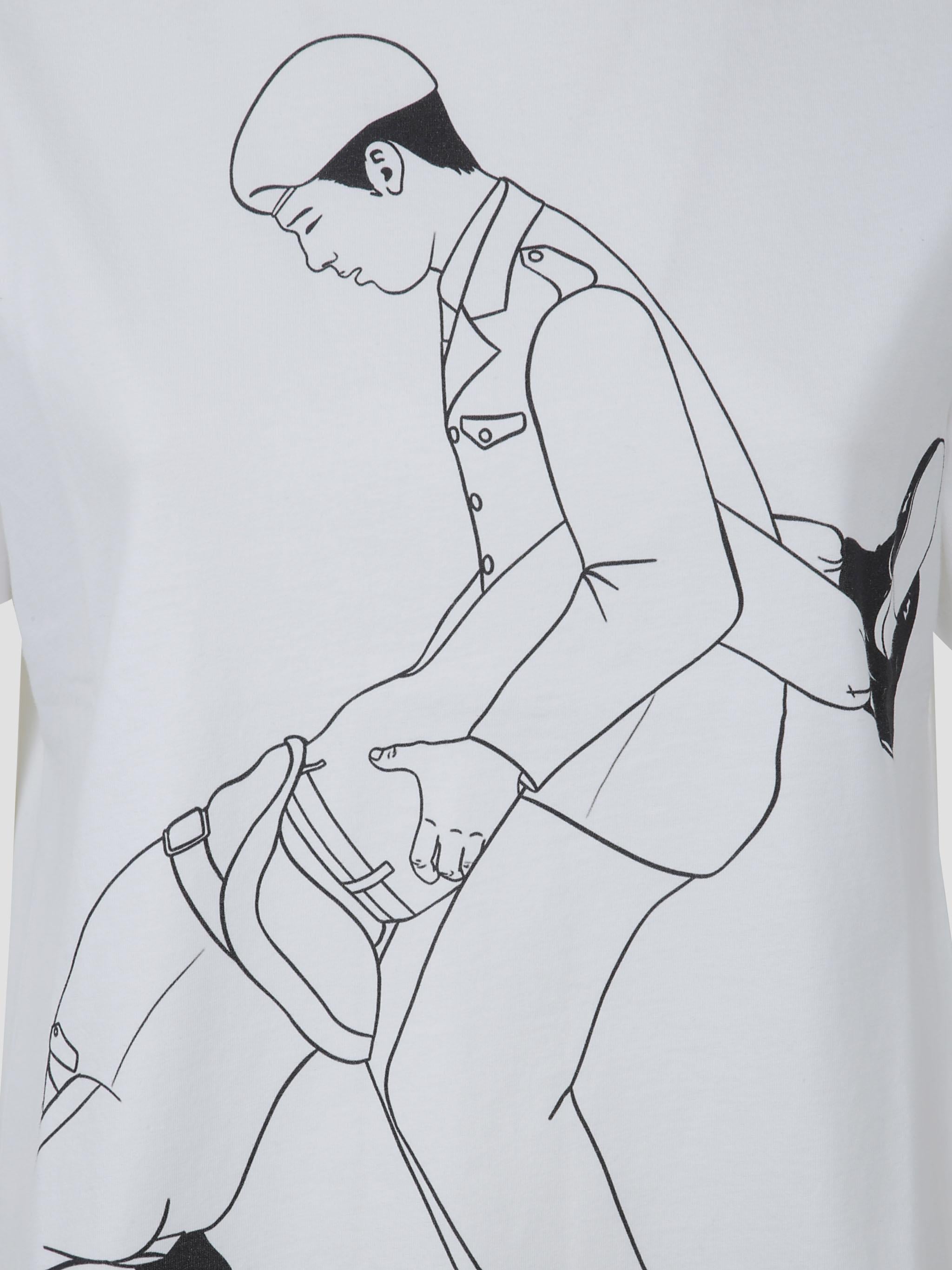 Cotton jersey squared tee-shirt printed "kamasutra