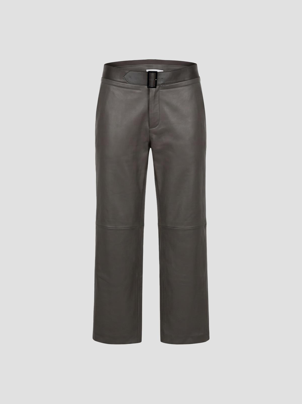 Rali leather pants belted