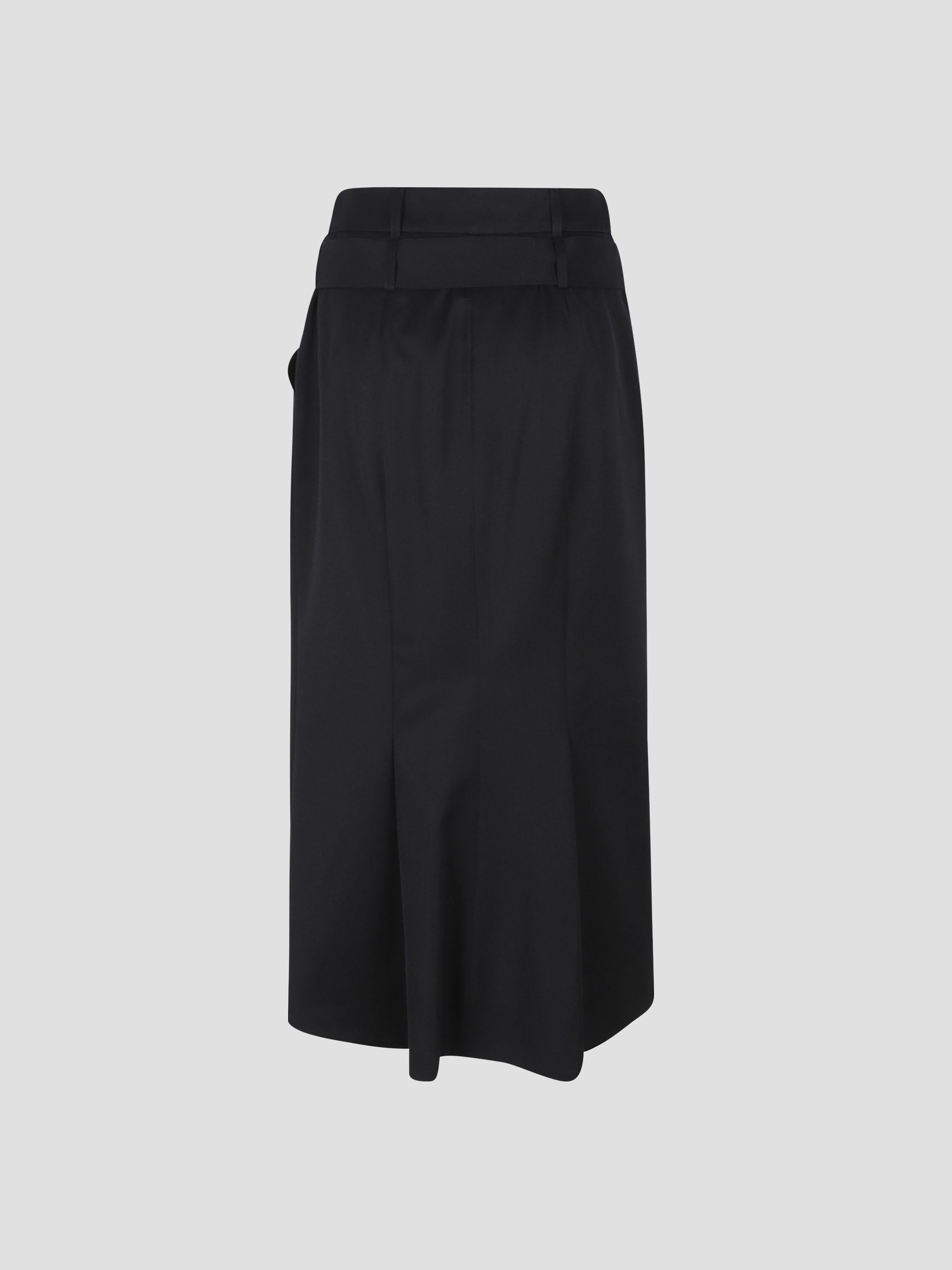 Multi belt loop kick back skirt