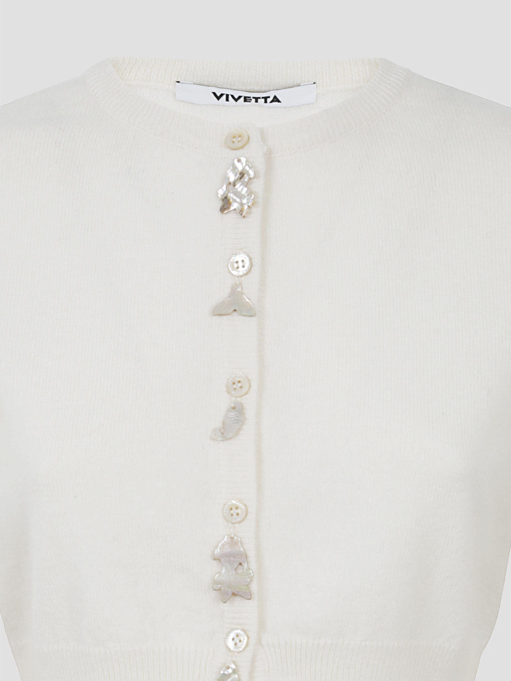 Cropped cardigan with little fish