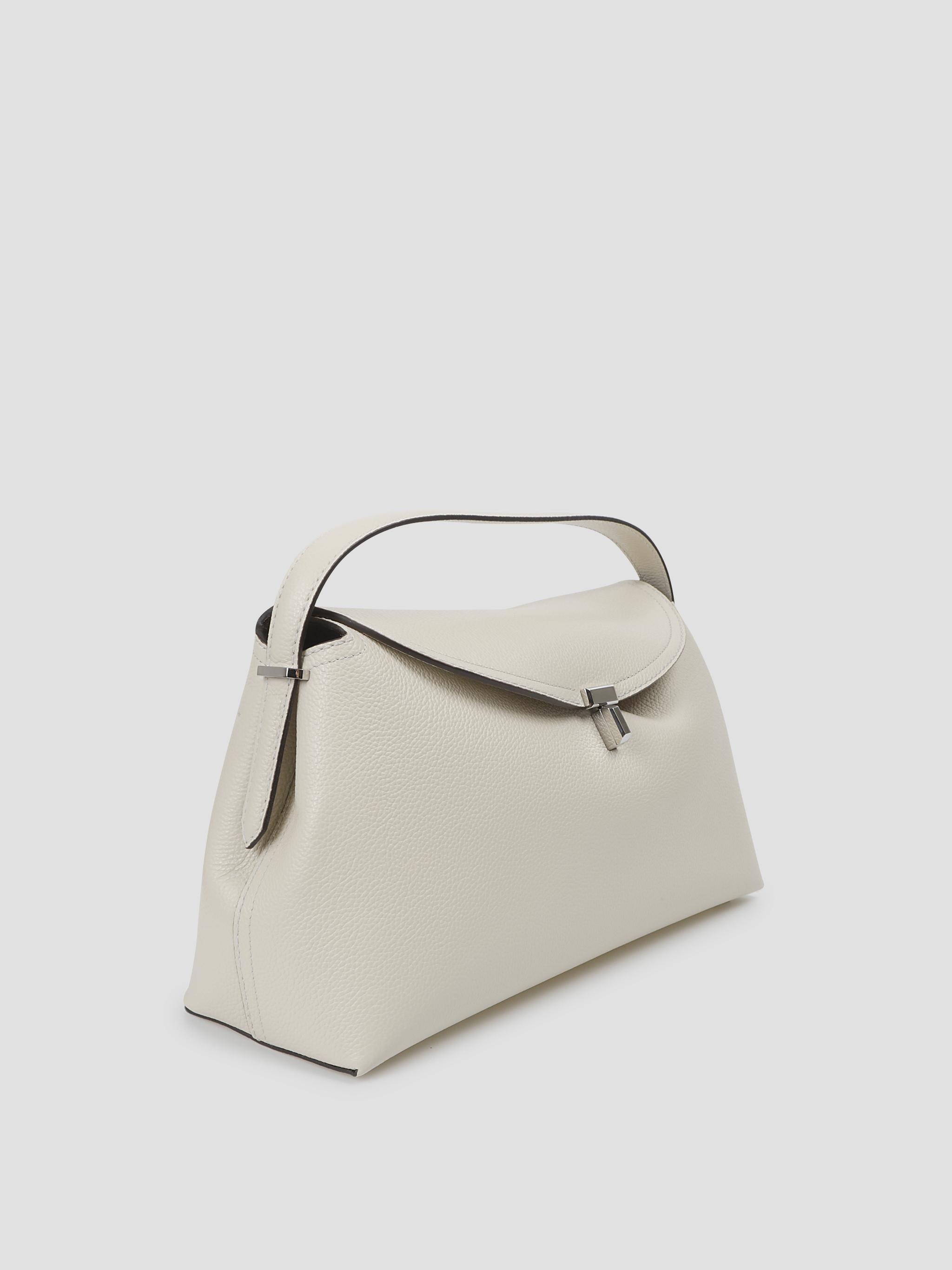 T-lock grained-leather top handle