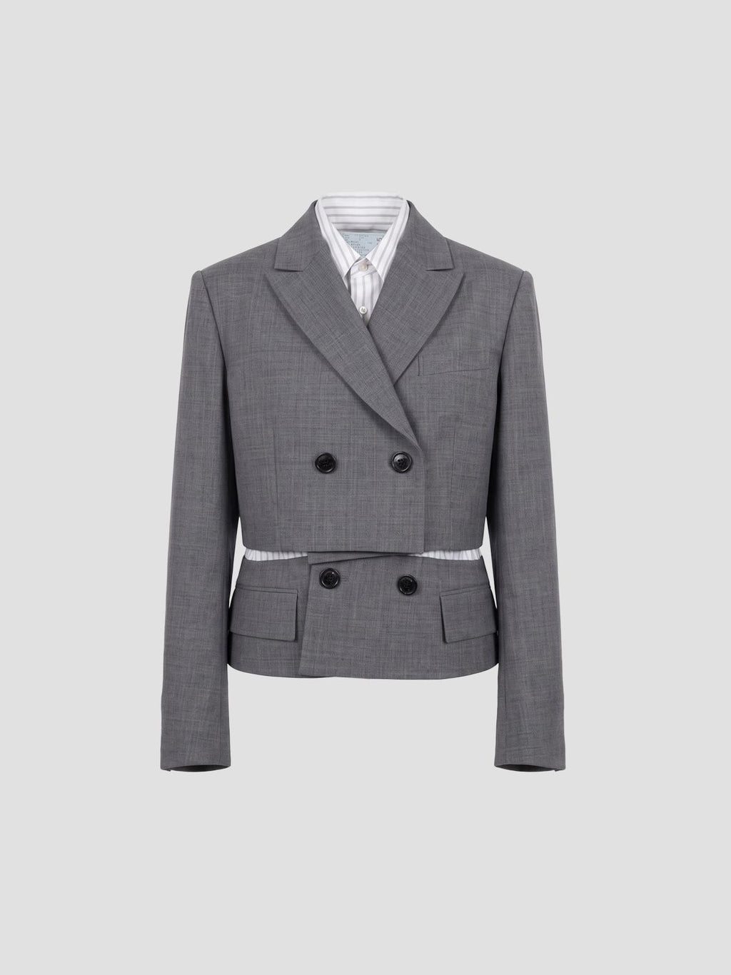 sacai Suiting x poplin jacket in white