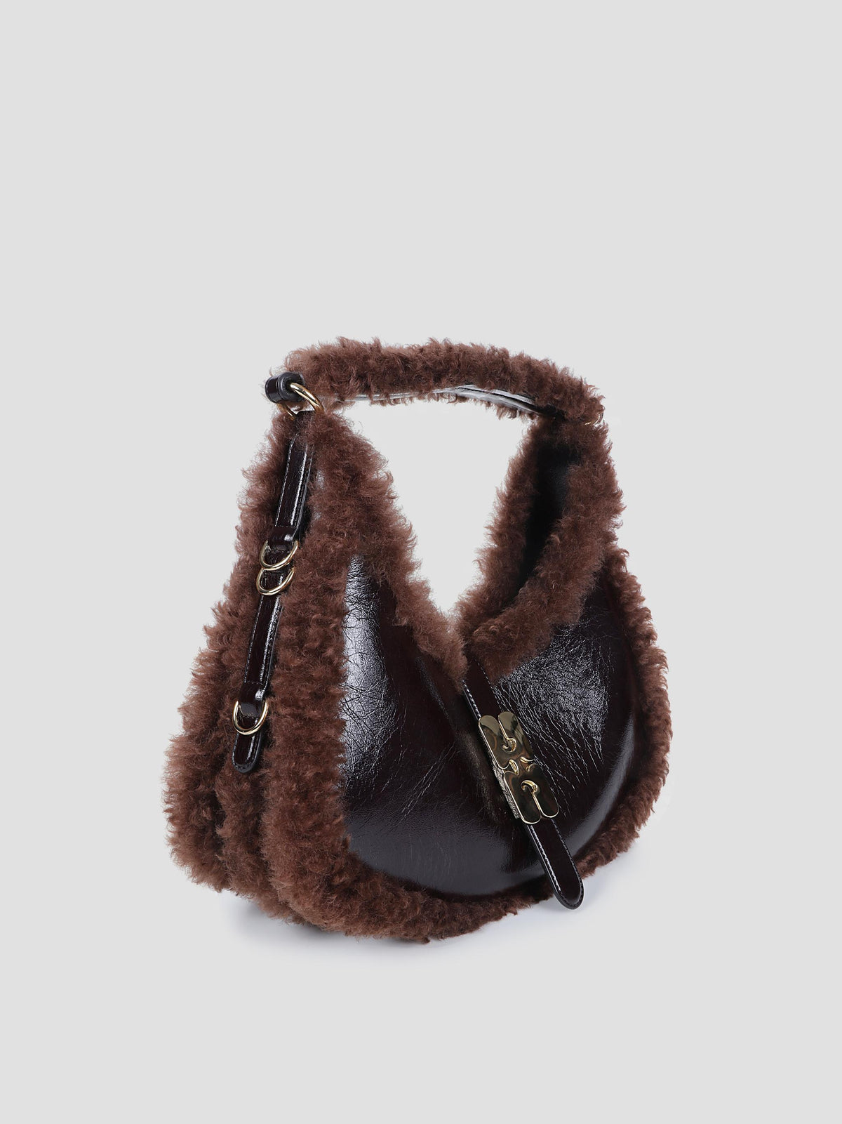 Small kat fur-trim bag