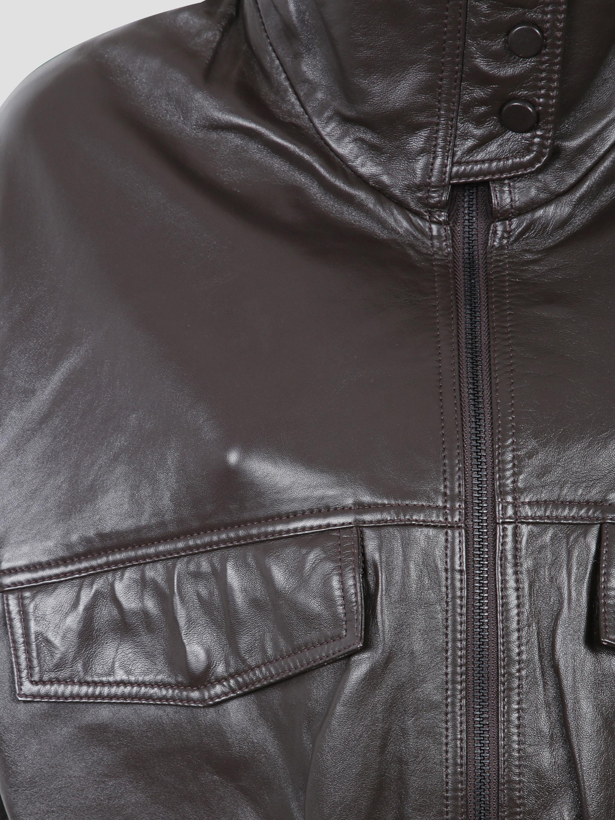 Carnaby funnel neck leather jacket