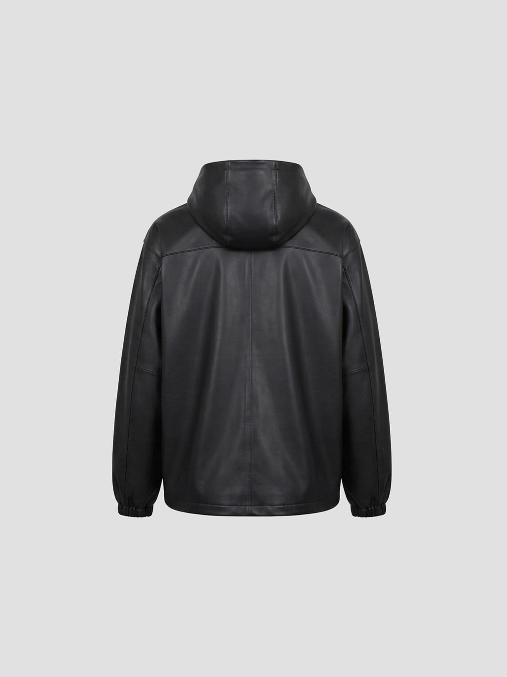 Leather oversized anorak