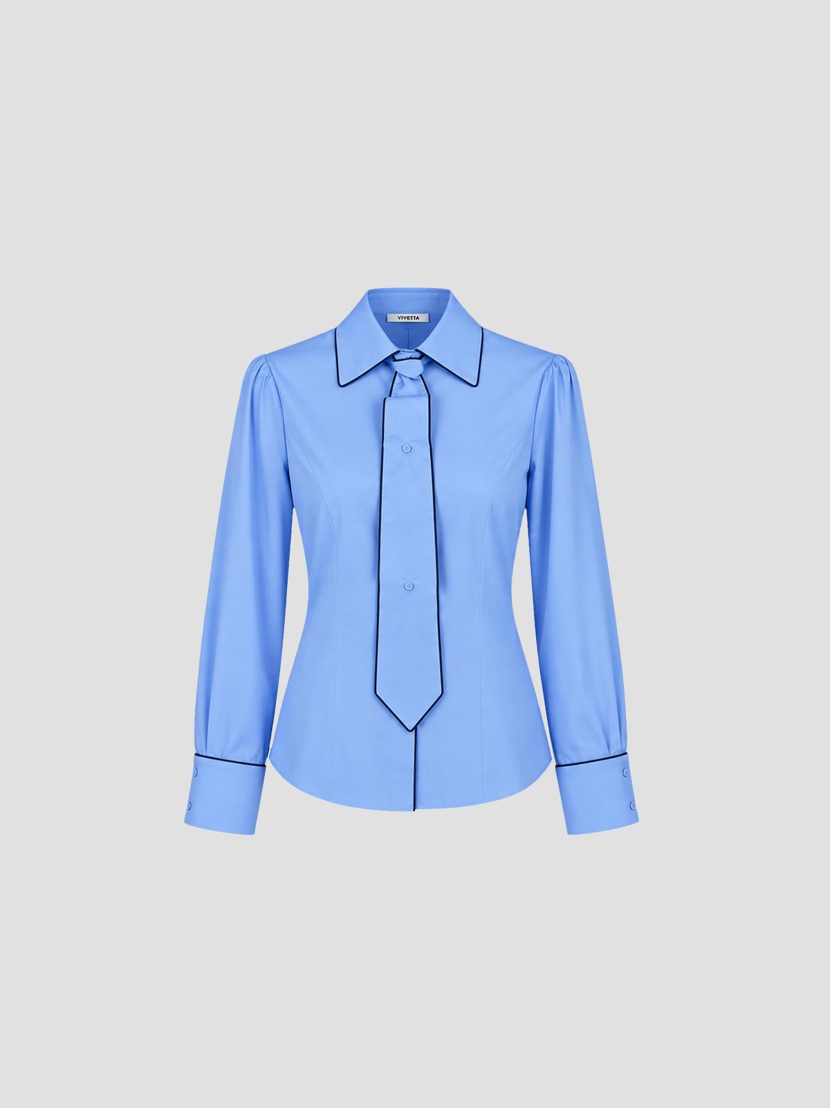 Shirt with tie collar