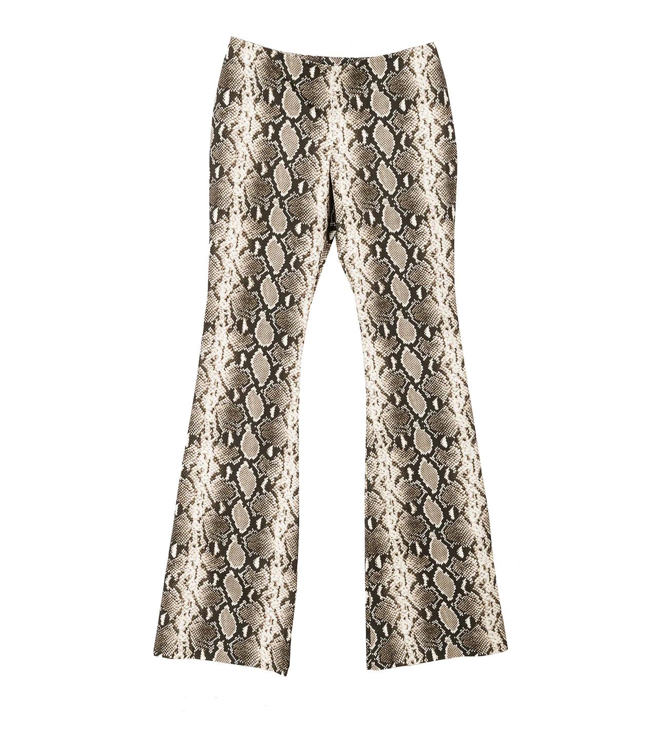 Snake print flare pants